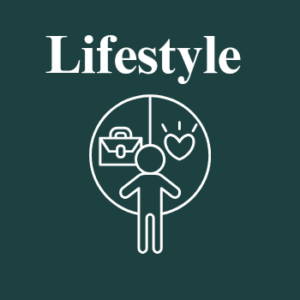 Lifestyle category with person work life icon