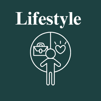 Lifestyle category with person work life icon