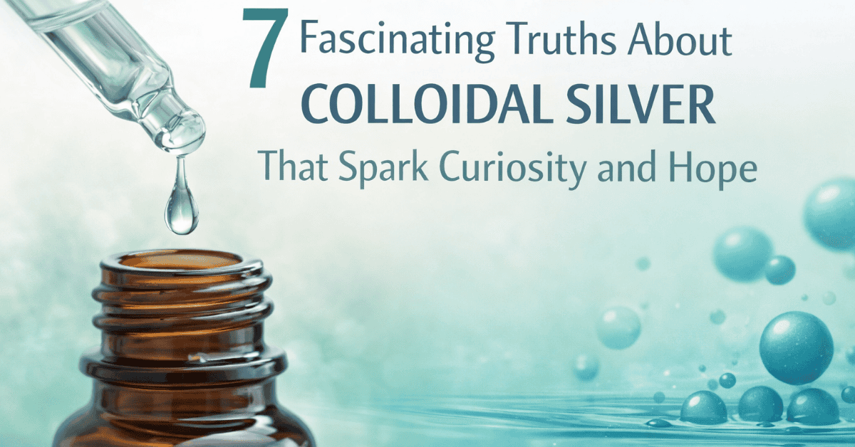 Colloidal Silver image ahows liquid in a dropper bottle with a clean, minimal background used to illustrate an educational article on colloidal silver