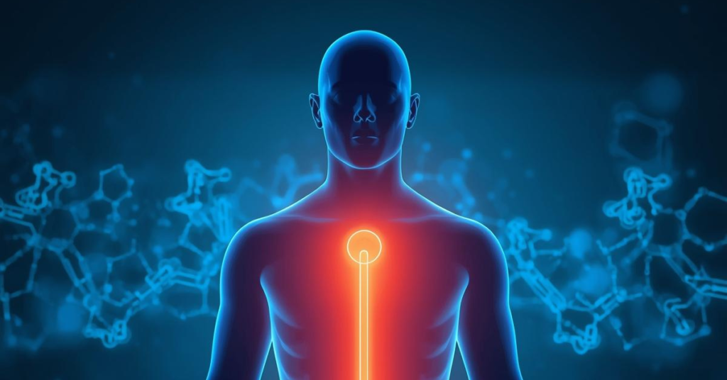 Core body temperature representation with abstract background