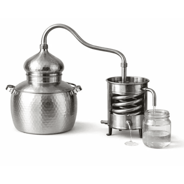 Stainless Steel countertop essential oil distillation kit still with condenser coil for home aromatherapy