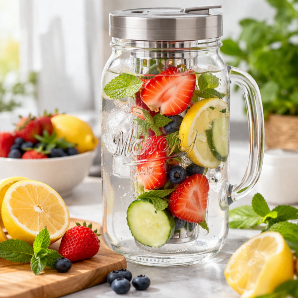 Mason Jar Fruit Infuser Water Pitcher