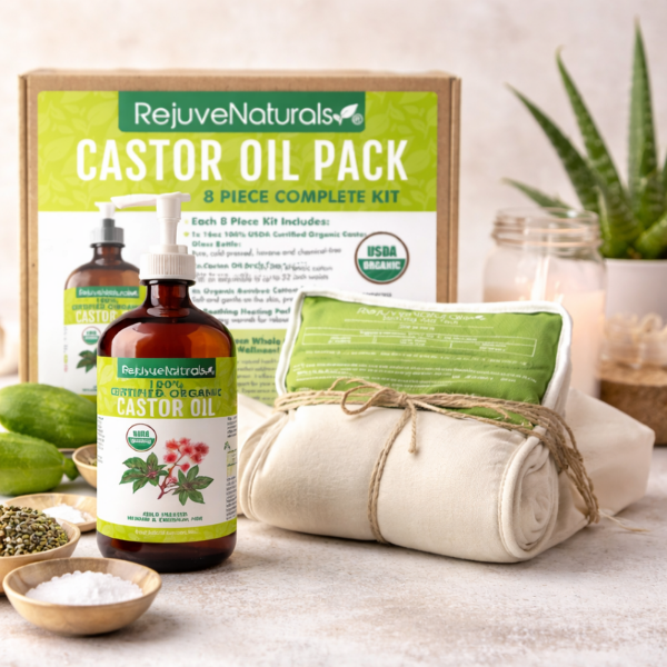 Image of Organic Castor Oil Pack Kit for Detox & Relaxation supporting overall health.
