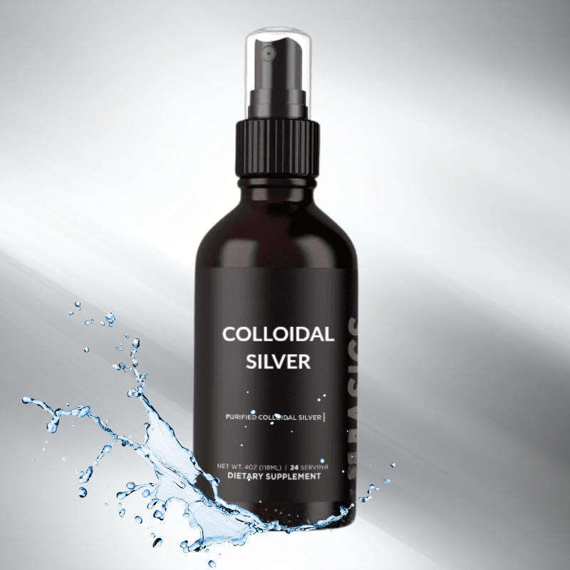 Colloidal silver spray used as part of a daily wellness routine