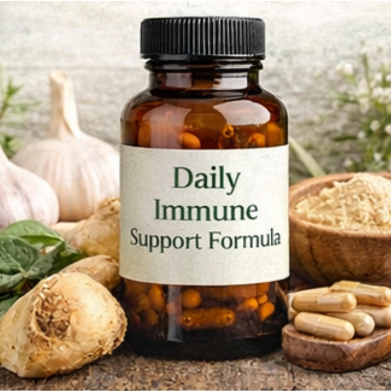 Daily immune support supplement with natural ingredients 