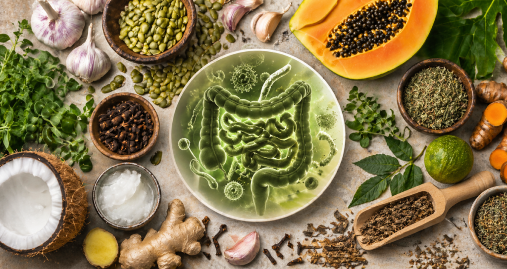 Foods that kill parasites naturally  and ingredients for gut health and cleanse