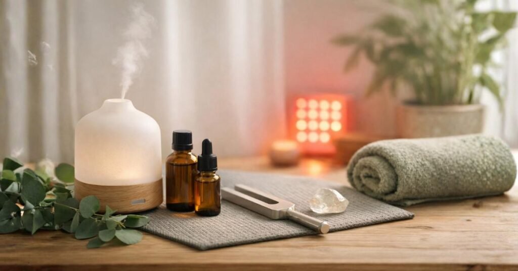 Holistic healing therapies for. Alternative methods Holistic healing therapies with essential oils, tuning forks, grounding, and red light therapy.