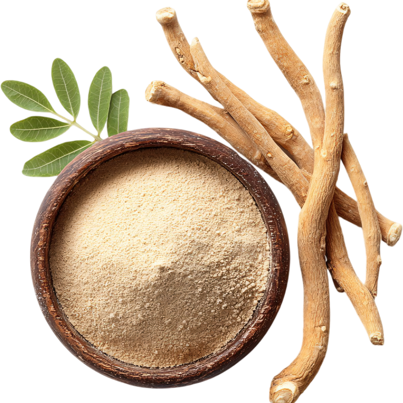 Maca root powder and capsules used for energy and hormone balance