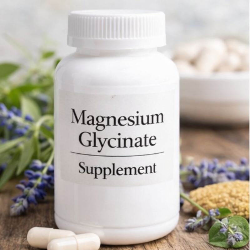 Magnesium glycinate supplement used for relaxation 