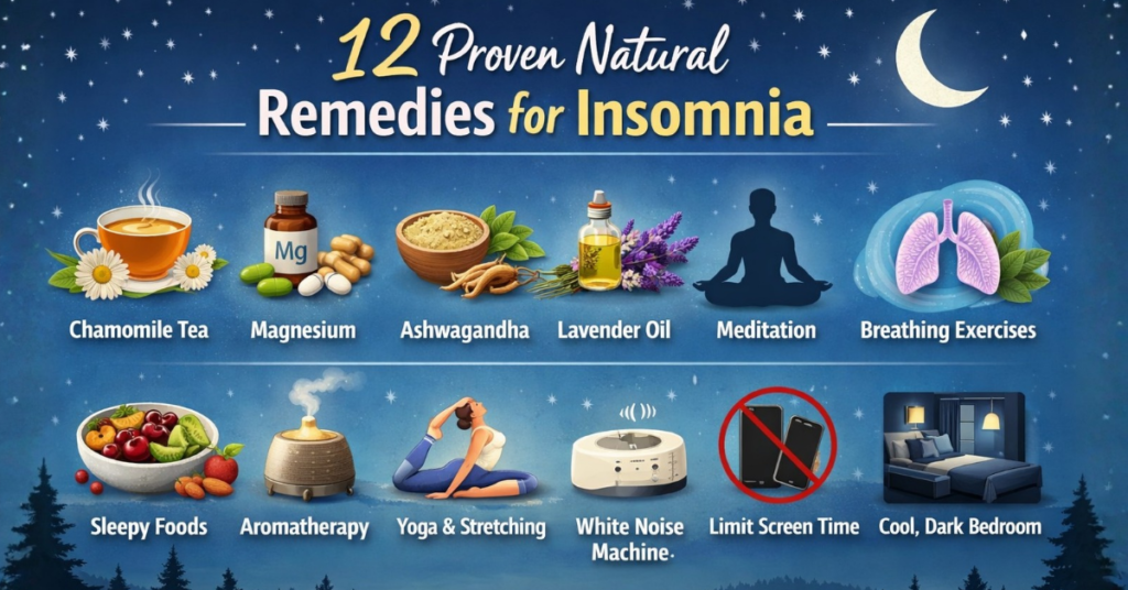 Natural remedies for insomnia infographic sleep tips
