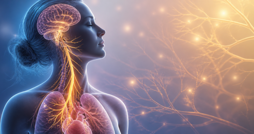 Vagus nerve stimulation calming nervous system naturally.
